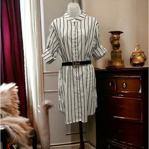 NWT Casual striped long sleeve shirt dress.